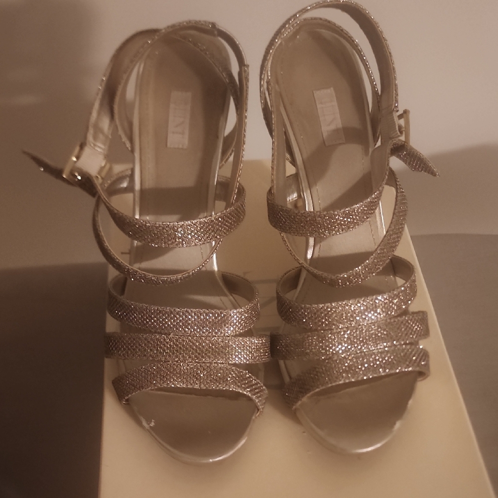 Shimmering Gold Strappy Heels